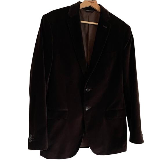 Banana Republic Brown Velvet Blazer Sport Coat SZ 40R Suit Jacket 2 Button EUC - Picture 2 of 14